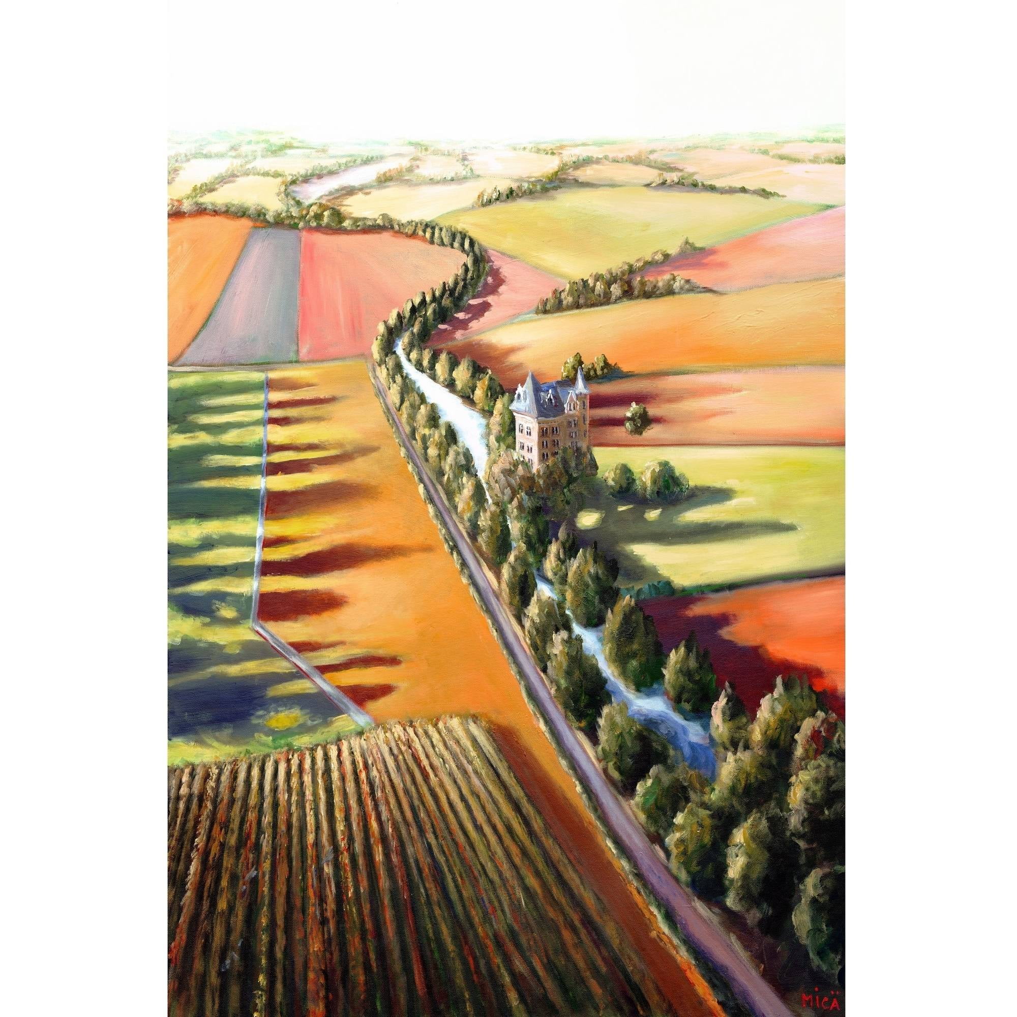 "Chateau by the River" Painting Print on Wrapped Canvas