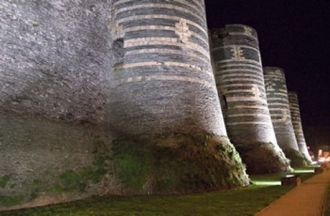 Chateau dAngers Castle at Night Canvas Art - Per Karlsson DanitaDelimont (29 x 19)