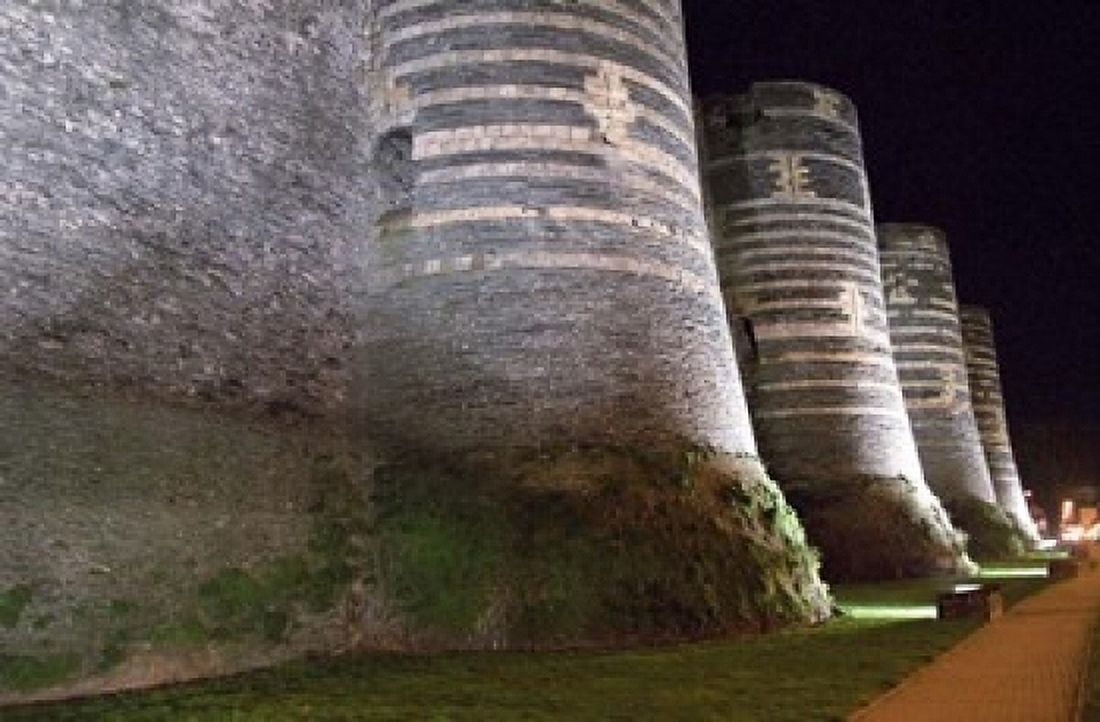 Chateau dAngers Castle at Night Canvas Art - Per Karlsson DanitaDelimont (36 x 24)