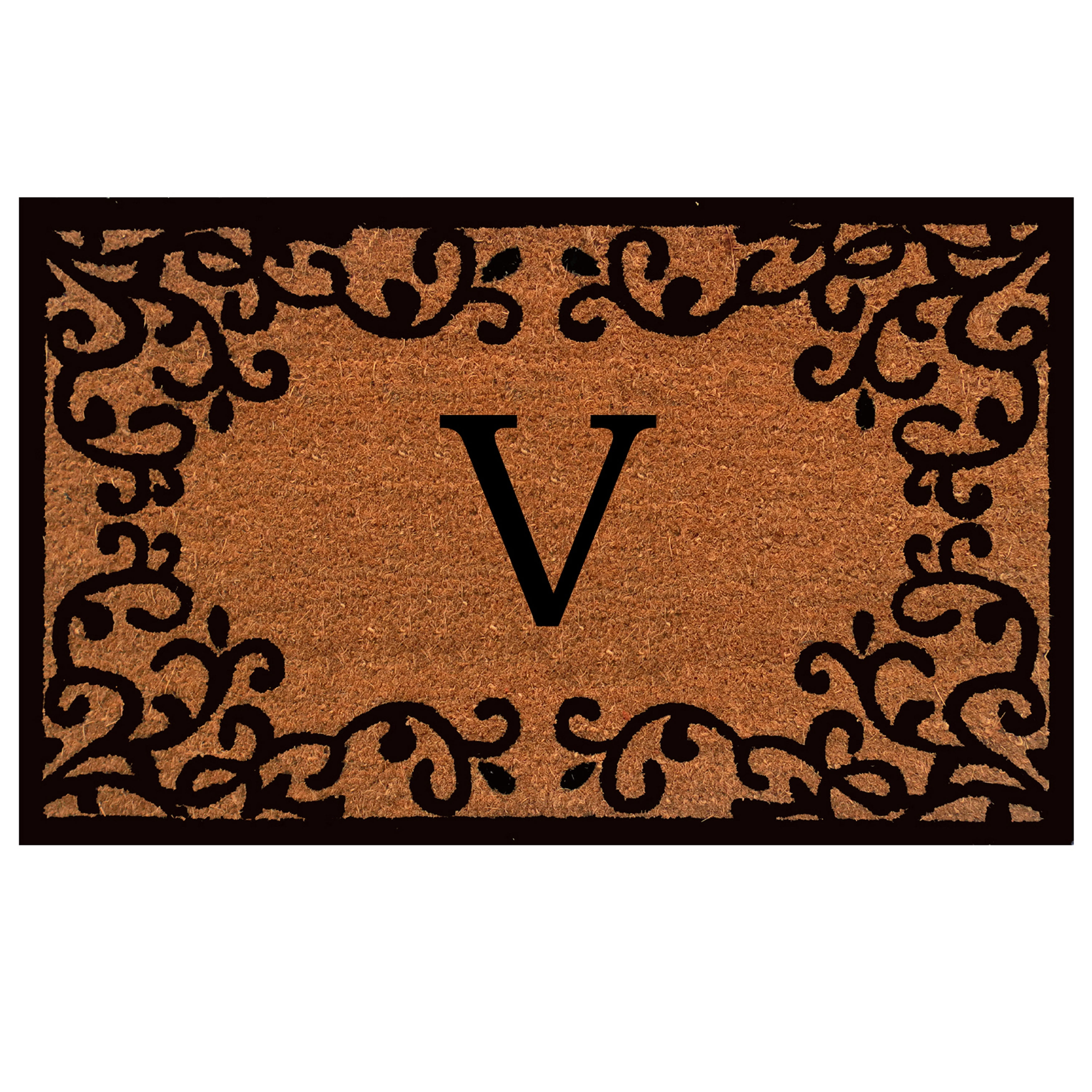 Chateaux Monogram Doormat (Letter V)
