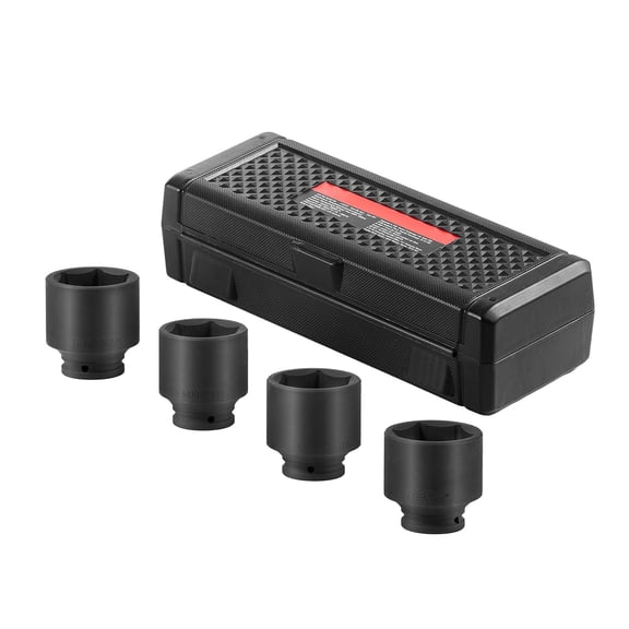 Chateauy 1/2" Drive 6-Point 4-Piece SAE Axle Spindle Nut Impact Socket Set CR-MO Heat Treated Large Socket Kit Auto Repair Axle Nut Remover with Storage Case