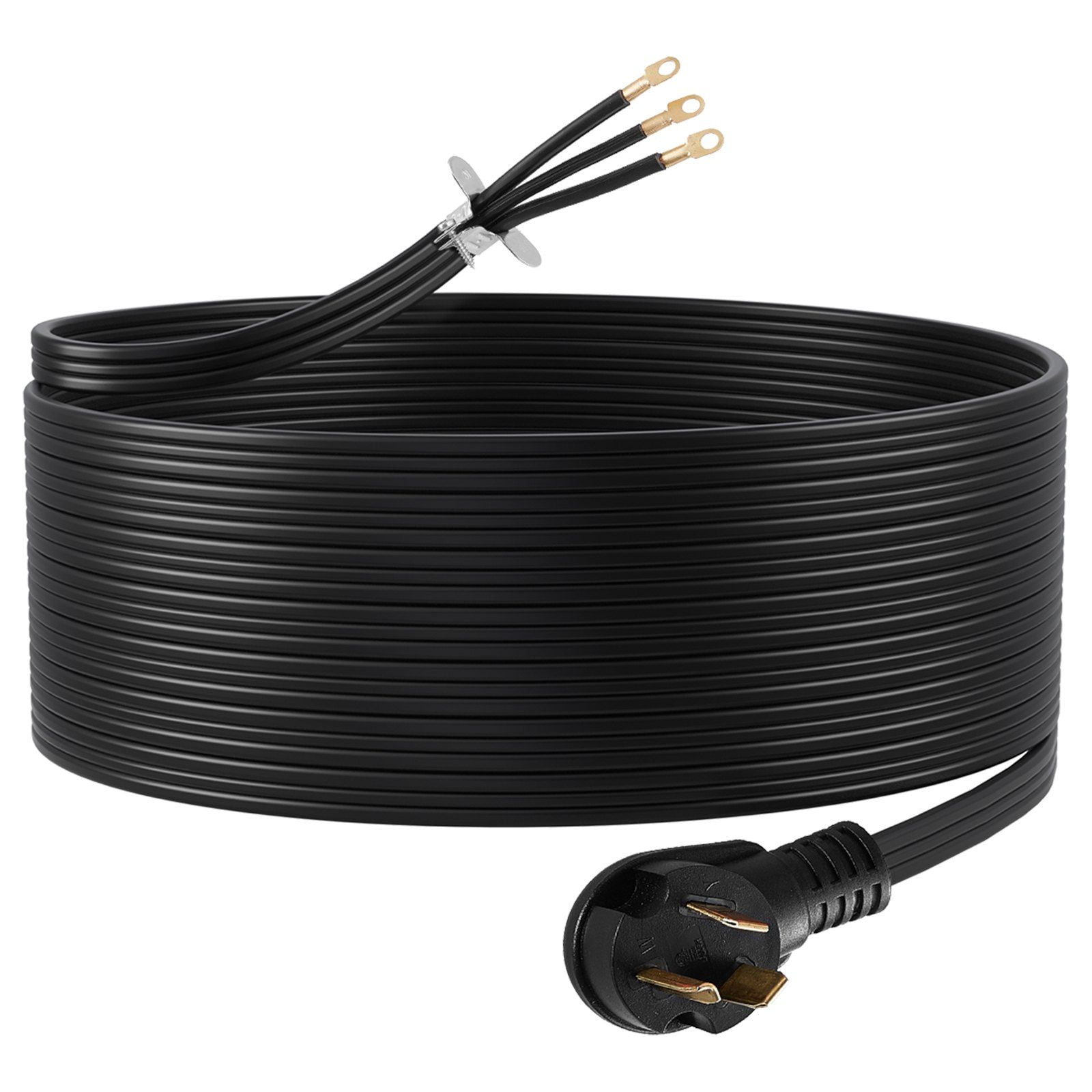 Chateauy 10FT 3-Prong Dryer Power Cord, NEMA 10-30P, 125V/250V, 10AWG/3C SDRT Pure Copper Cable with Eyelet Connectors & PVC Tie