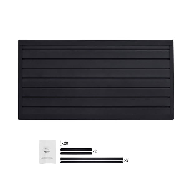 Chateauy 24FT Black PVC Slat Wall Panel, Modular Adjustable Garage Slatwall with Coupling Structure, DIY Cuttable Easy Install Display Wall Board