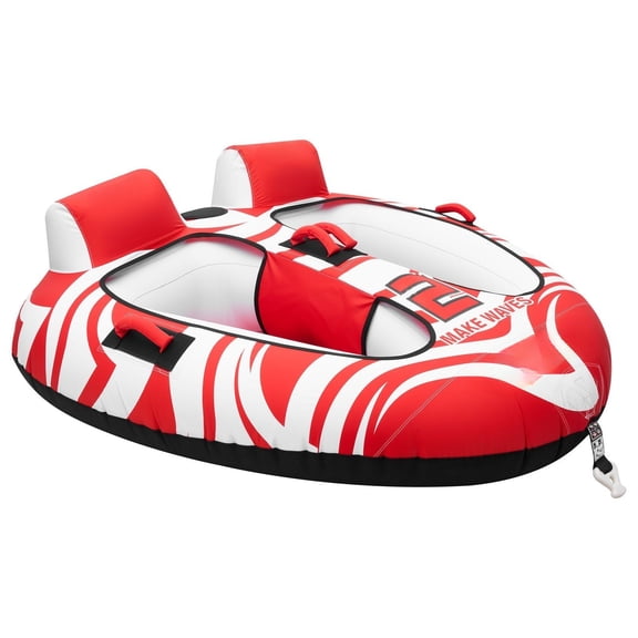 Chateauy 2-Rider Inflatable Towable Tube for Boats, 340 lbs Weight Capacity, Dual Cockpits