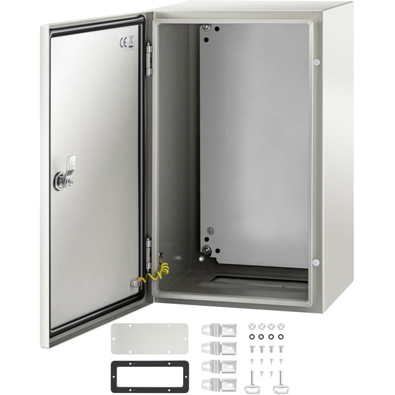 Chateauy 201210 Inch NEMA4X IP66 Weatherproof Steel Electrical Box, Indoor Outdoor Junction Enclosure with Pre-Installed Mounting Plate