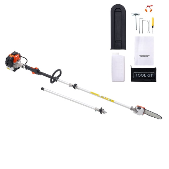 Chateauy 25CC 2 Stroke Gas Powered Pole Saws 8 in Cutting Bar Cordless Tree Trimmer 6.5 to 9 ft Extendable Pruning Chainsaw