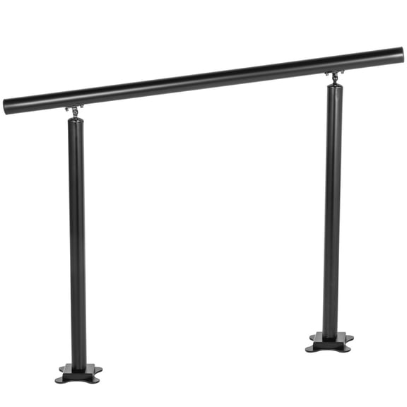 Chateauy 3FT Adjustable Angle Black Aluminum Outdoor Stair Handrail Fits 1-3 Steps Safety Support Rail for Elderly Indoor Outdoor Porch Deck Stairs