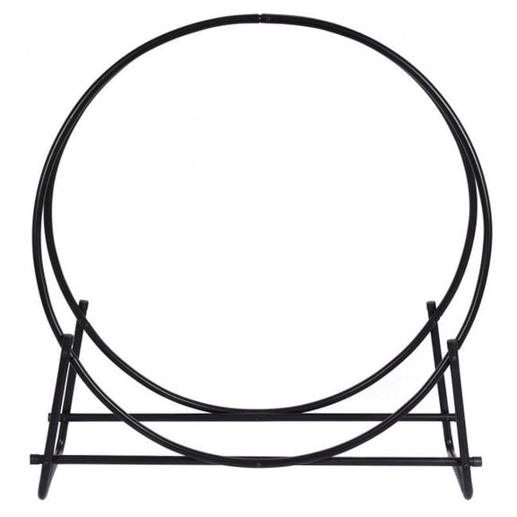 Chateauy 40-Inch Tubular Steel Firewood Rack Stand, Space-Saving Log Storage Rack for Patio Garden Fireplace, Black Powder Coated Wood Holder