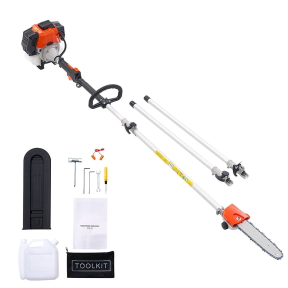 Chateauy 43CC 2 Stroke Gas Powered Pole Saws 10 in Cutting Bar Cordless Tree Trimmer 6.8 to 11.7 ft Extendable Pruning Chainsaw