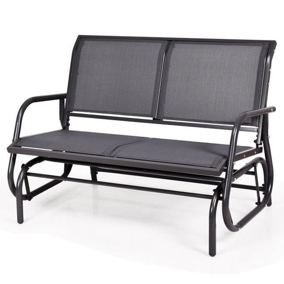 Chateauy 48 Inch Loveseat Rocker Glider Chair for Backyard – Outdoor Patio Swing Glider Bench Lounge Chair with Sturdy Steel Frame, Comfortable Seating for Two