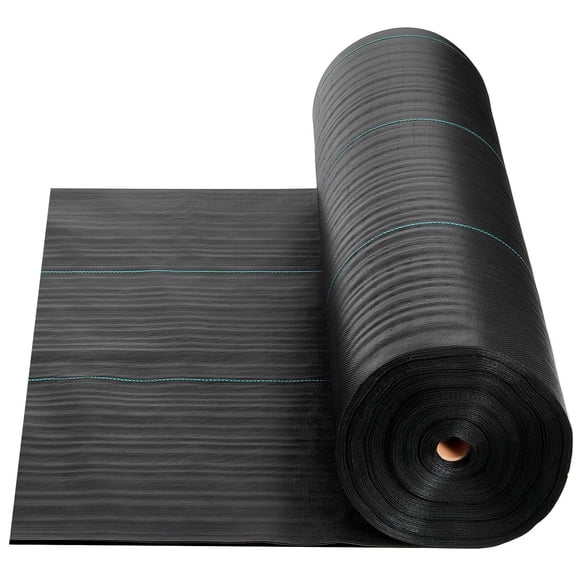 Chateauy 6ft x 250ft Heavy Duty 5OZ Woven Weed Barrier Landscape Fabric, Black Geotextile Webbing for Garden Weed Control & Ground Cover