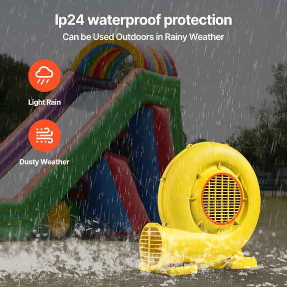 Chateauy 750W&950W 1.3 HP 3300RPM Inflatable Blower - Yellow Fan for Bounce House, Waterslides