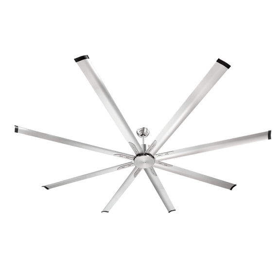 Chateauy 96 Inch Ceiling Fan without Light, 6-Speed Remote Control, Aluminum 8-Blade Reversible DC Motor Modern Low Profile Flush Mount Fan for Bedroom