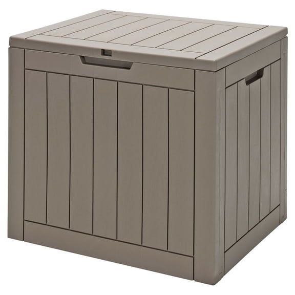 Chateauy Heavy Duty 30 Gallon Deck Box Storage Seating, Weather Resistant Patio Container for Backyard, Outdoor Lockable Trash Can Alternative, Holding Cushions & Gardening Tools