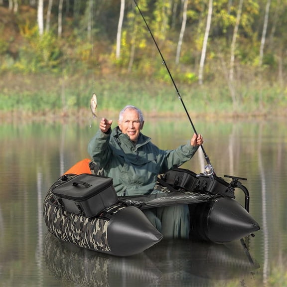 Chateauy Outdoor Portable Fishing Vessel with Three Detachable Storage Containers, Foldable Compact Fishing Boat for Freshwater Angling
