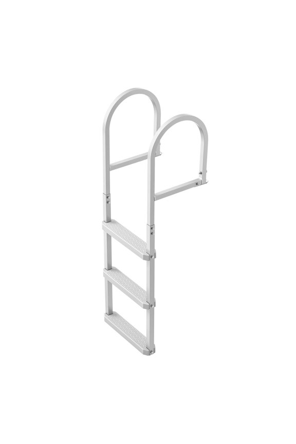 Quick Detachable 3 Step Aluminum Dock Ladder, Non-Slip PP Wide Steps 500lbs Load for Lake Swimming Pool Marine Access