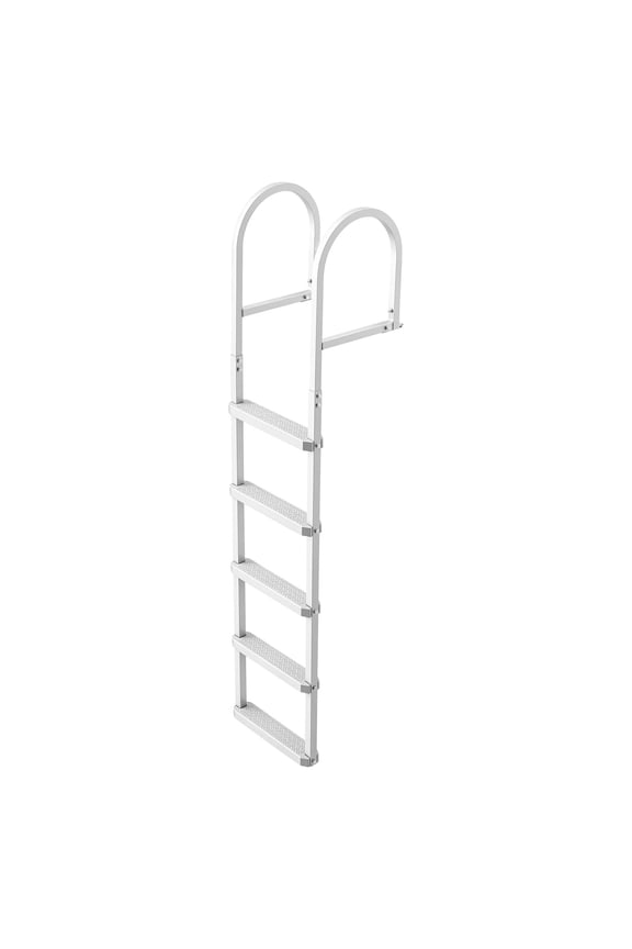 Quick Release Removable 5 Step Boat Dock Ladder, Aluminum Frame Non-Slip PP Steps 500lbs Load for Lake Pool Marine Boarding