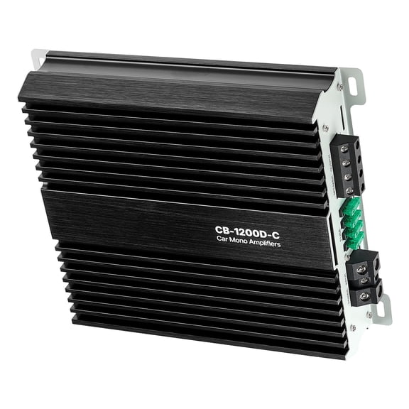 Chateauy Single Channel D Class Car Monoblock Amplifier Max 1200W RMS 1-2-4 Ohm Stable with Sub Remote Control Low Pass Bass Boost Phase Shift