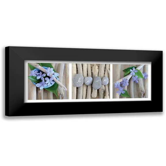Chatelain, Sonia 14x7 Black Modern Framed Museum Art Print Titled - Composition Wood and Love