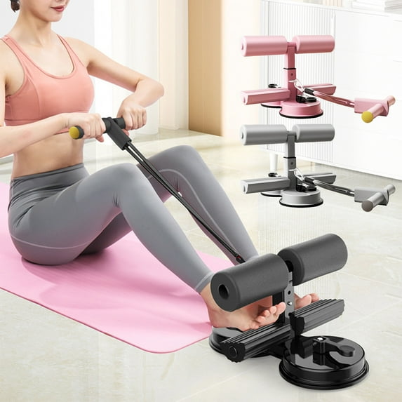 Chatgetd Sit Up Bar with Strong Suction Cups Resistance Band Adjustable Sit Up Floor Holder Floor-Friendly Core Trainer Sit-up Bar Assistance Device for Ab Workouts