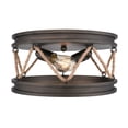 thumbnail image 1 of Wry Lighting Chatham 2-light Flush Mount in Gunmetal Bronze, 1 of 5
