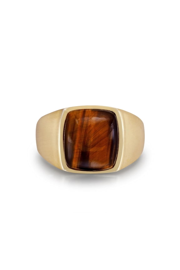 Chatoyant Red Tiger Eye Quartz Sterling Silver Men Signet Ring