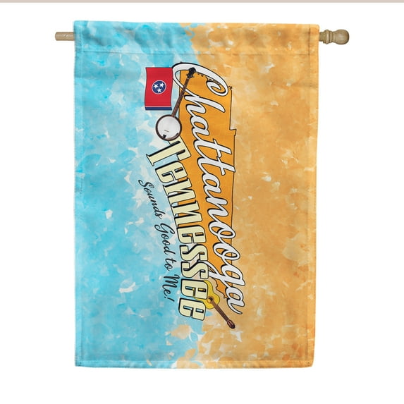 Chattanooga Tennessee House Flag 28 x 40 inches Double Sided Outdoor Yard Decorative Tennessee State Flag, Chattanooga Hometown House Flag, Chattanooga City Gift, Made in the USA