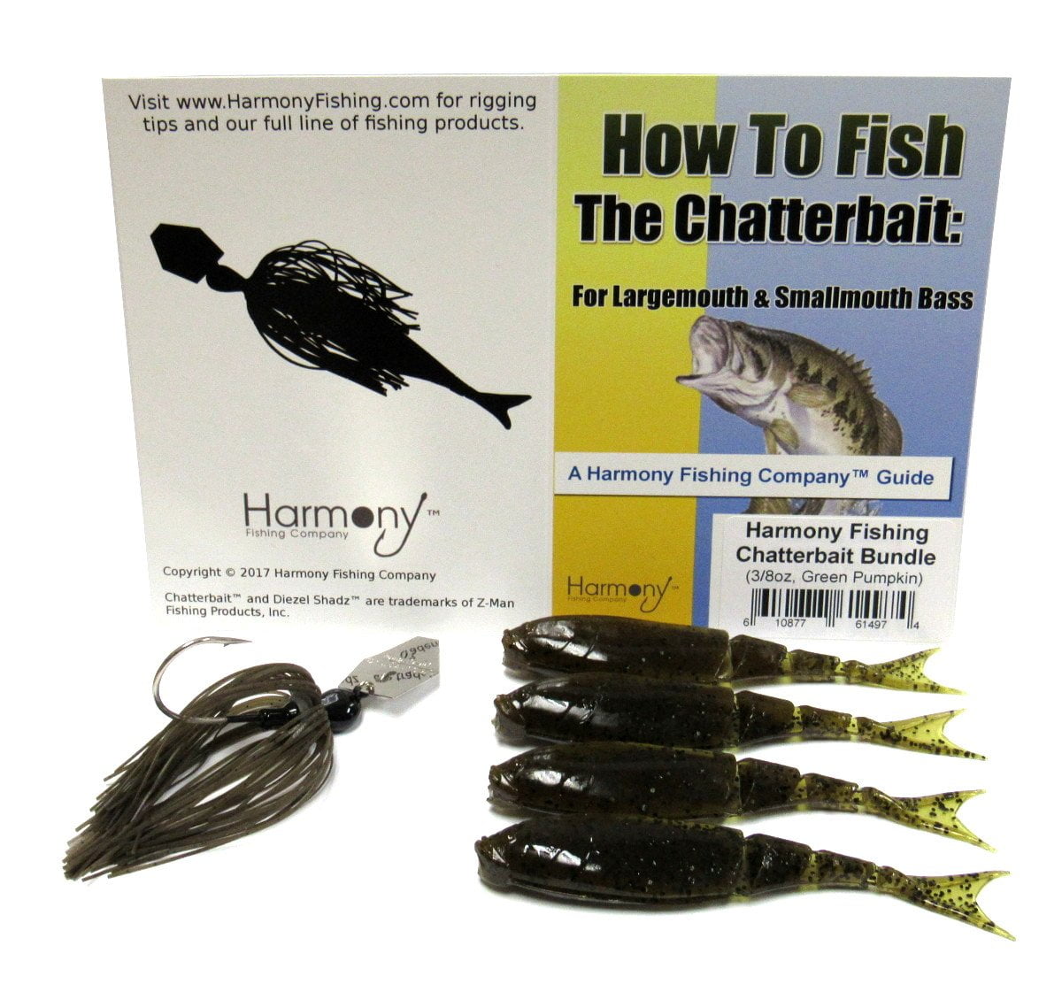 Chatterbait Kit - Z-Man 3/8oz Chatterbait + Z-Man Razor ShadZ + How to Fish  The Chatterbait Guide