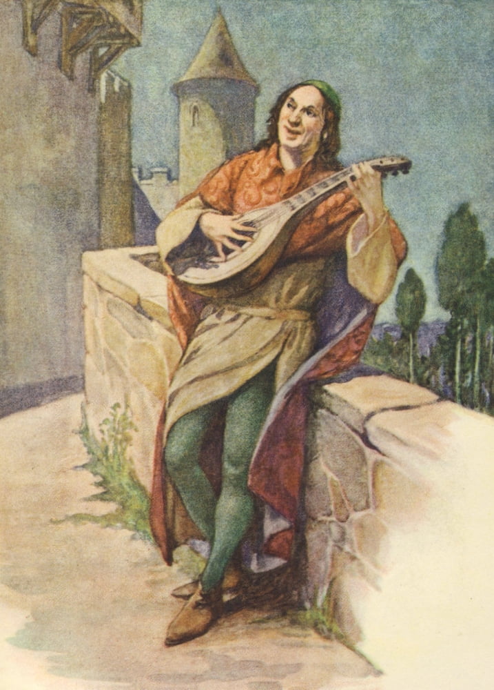Chatterbox Annual 1928 Man with mandolin Canvas Art - Unknown (18 x 24)