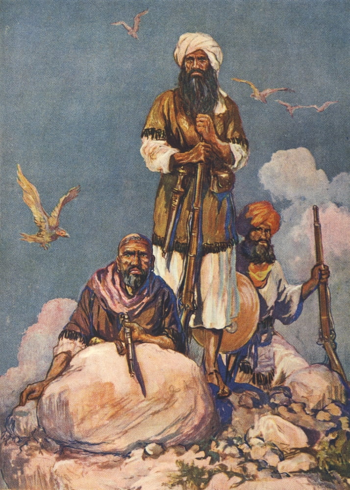 Chatterbox Annual 1928 Three tribesmen Canvas Art - Unknown (24 x 36)