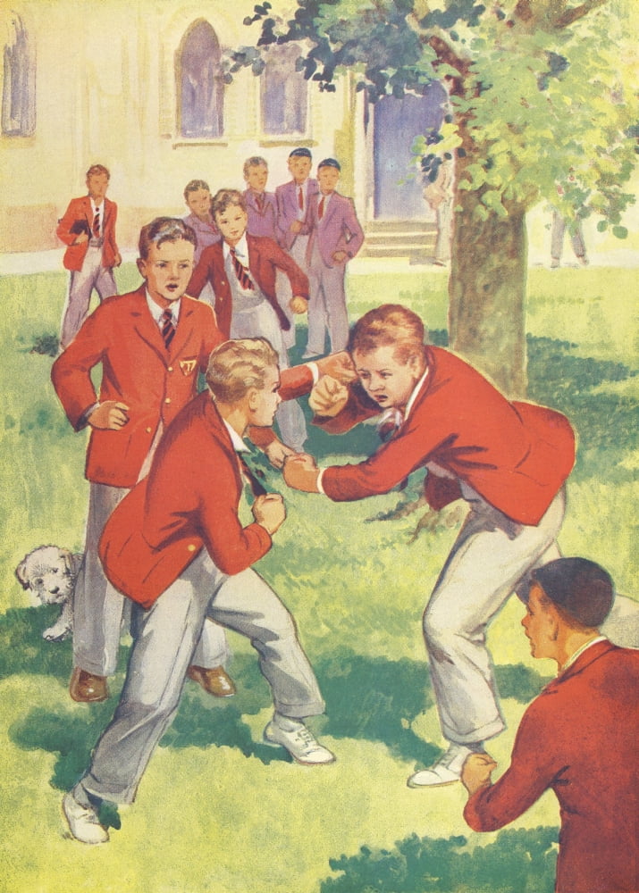 Chatterbox Annual 1930s Schoolboys fighting Canvas Art - Unknown (18 x 24)