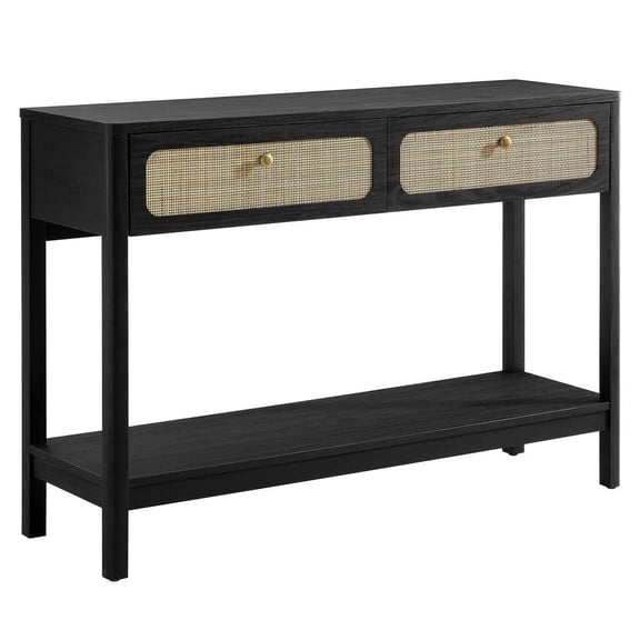 Chaucer Wood Entryway Console Table in Black