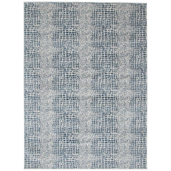 Chaudhary Living 4' x 6' Animal Print Rectangular Area Throw Rug - Blue and Gray