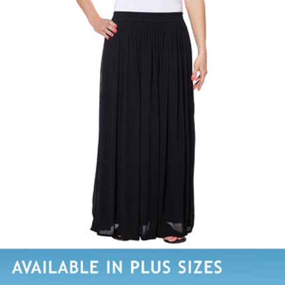 Chaudry Ladies' Pull-on Skirt-Black, Medium