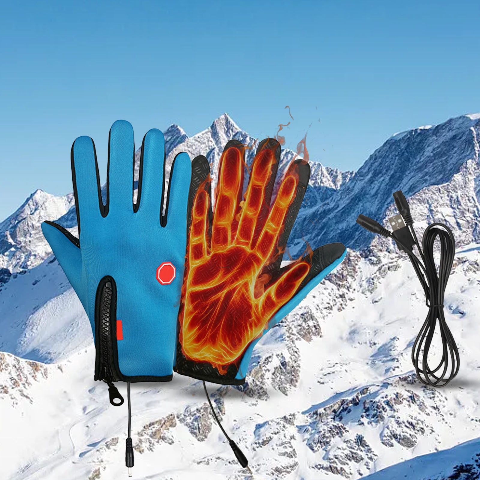 Gants Chauffants USB – Homme Et Femme, 3 Températures Réglables, écran Tactile, Idéal Ski, Vélo, Extérieur