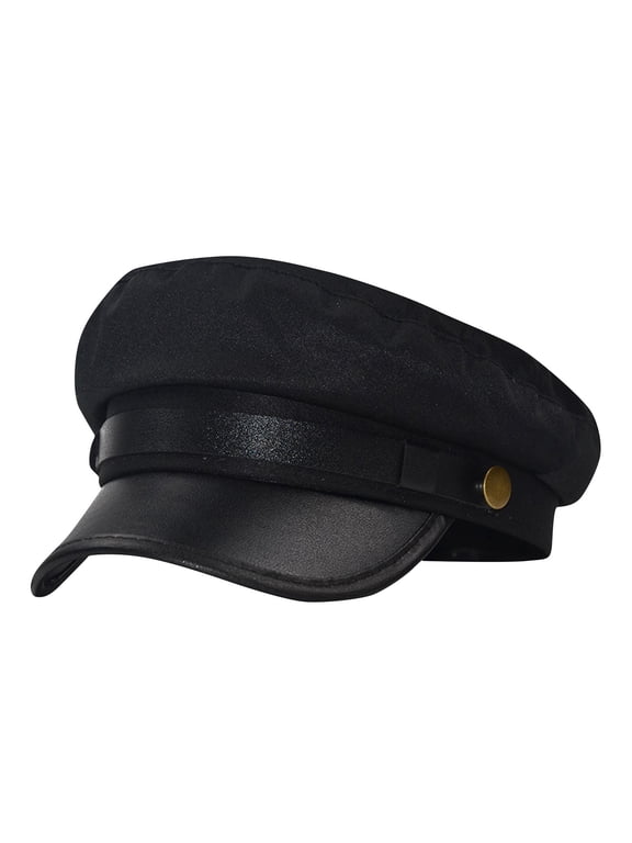 Chauffeur Hat for Men Women Autumn PU Leather Classic Vintage Newsboy Cap Costume Hats Beret Cap Female Travel Student Hat