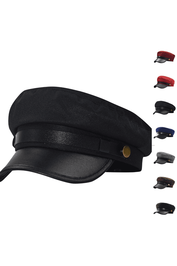 Chauffeur Hat for Men Women Classic Vintage Newsboy Cap Costume Hats Beret Cap Black One Size
