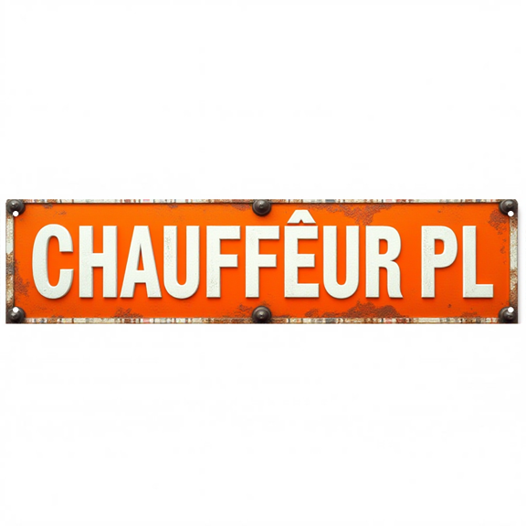 Chauffeur Tin Sign 16x4 Inch Chauffeur PL Design - Ideal for Garage, Office, Outdoor Professional Decor