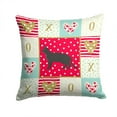 thumbnail image 1 of Chausie Black Cat Love Fabric Decorative Pillow Red, 1 of 4