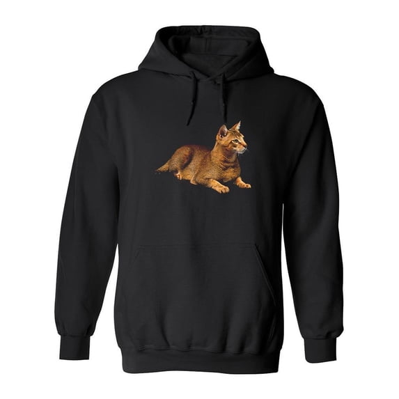 Chausie Cat Resting Hoodie Men -Image by Shutterstock, Male XX-Large