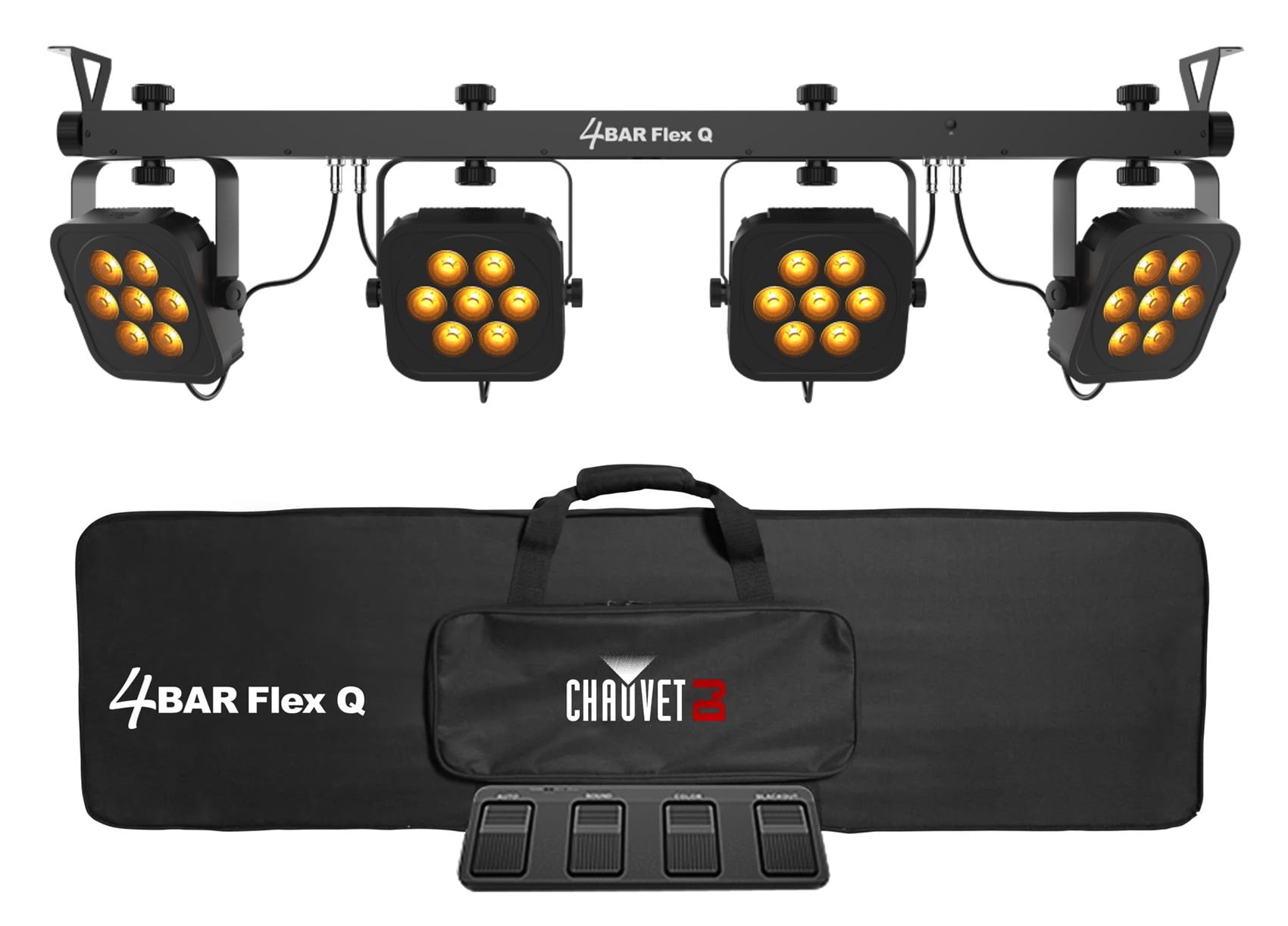Chauvet 4Bar Flex Q High-Intensity RGBA Wash Light Lighting Kit (4 Count)