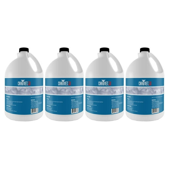 Chauvet DJ 1 Gallon of Water Based Unscented Fog Machine Juice, (4 Pack)