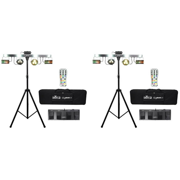 Chauvet DJ 4-in-1 LED GigBAR 2.0 Light FX w/ Tripod+Remote+Footswitch (2 Pack)