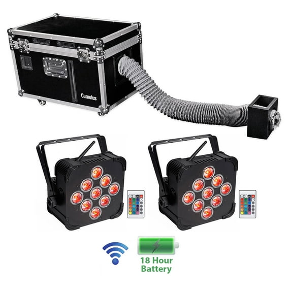 Chauvet DJ CUMULUS Fog Machine Professional DMX Fogger+(2) Wireless Wash Lights