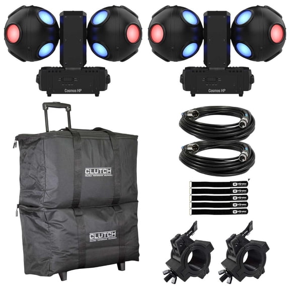 Chauvet DJ Cosmos HP High-Powered LED Effect Lights Pair with Utility Tote Bags Duo Package