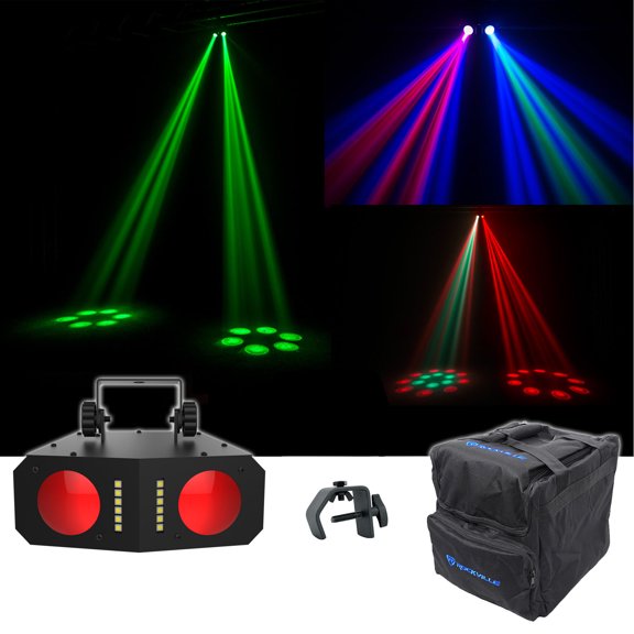 Chauvet DJ Duo Moon LED Moonflower/Strobe Sound-Activated Effect Light+Clamp+Bag