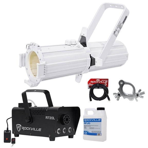 Chauvet DJ EVE E-50Z Ellipsoidal White Gobo Spot Light+Fog Machine+Cable+Clamp