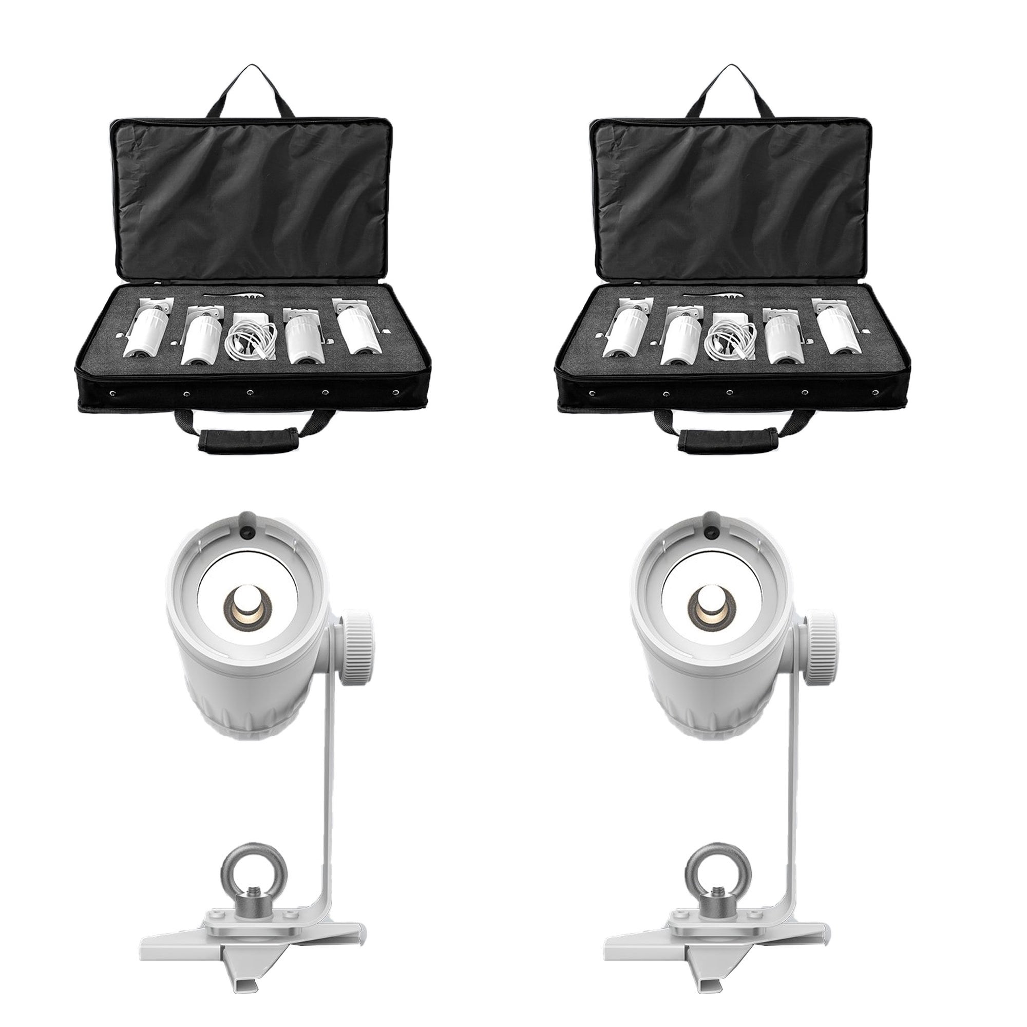 Chauvet DJ EZ Pin Battery Powered LED Spot Stage Lighting Unit, White (2 Pack)