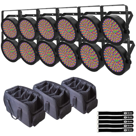 Chauvet DJ EZpar 64 RGBA ILS Battery Powered RGBA LED Par 12-Pack with Bags Package