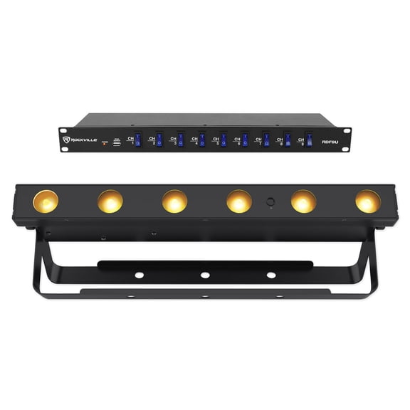 Chauvet DJ Ezlink Strip Q6 BT Wireless Battery Bluetooth Wash Light+Power Strip